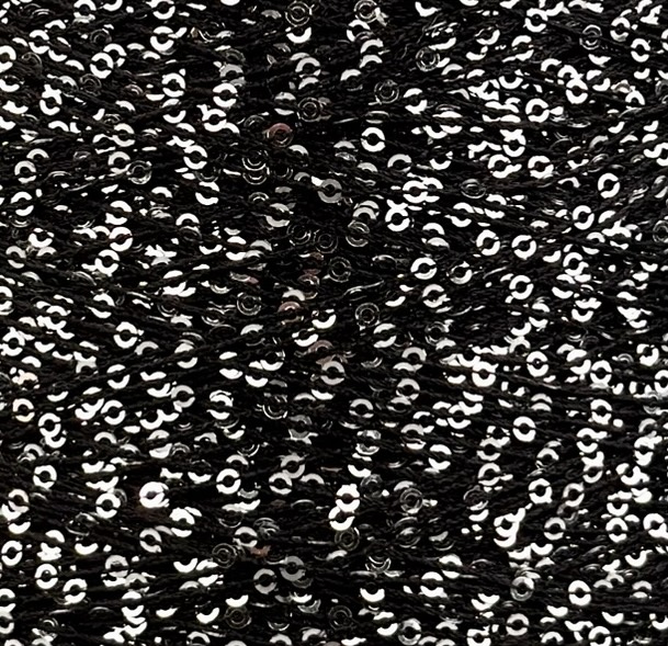 Cofil Antares Speciall – Dekoratives Garn mit Pailletten col. Schwarz Silber 450 m / 100 g
